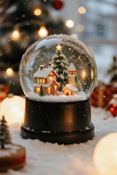 Magical Christmas snow globe scene
