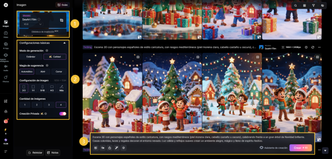 Generate a Christmas image with prompt in SeaArt