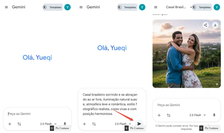 criar imagem de casal com o Gemini