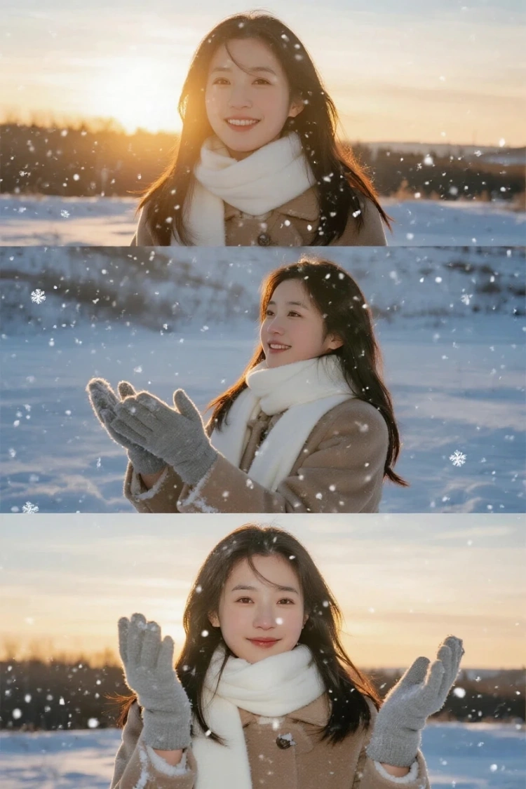 夕焼けの雪 プロンプト