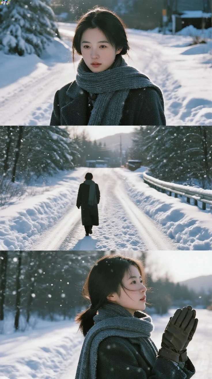 AI雪景色 シルエット プロンプト