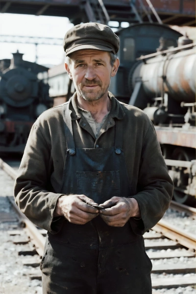 Obrero de la era industrial