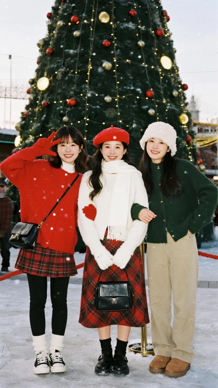 女子 三人リンクコーデ