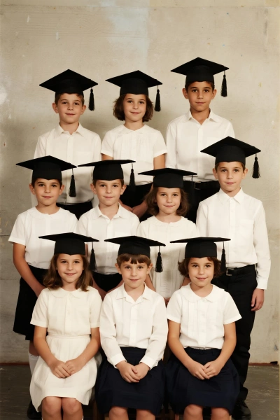 Retrato retro de graduación escolar