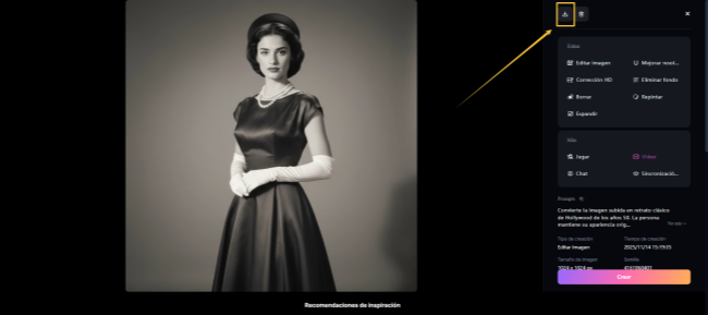 Descarga la foto retro generarda por SeaArt