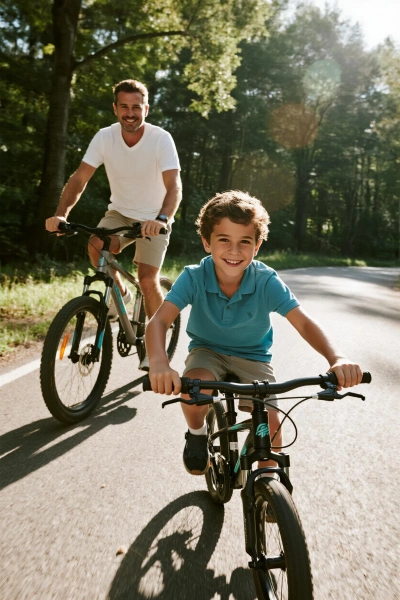 Aventura en bicicleta por el bosque