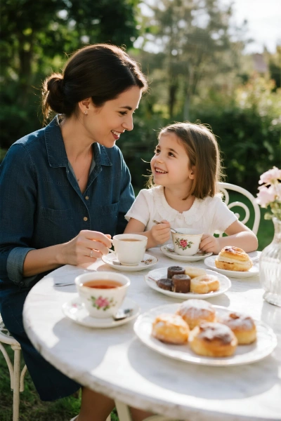 Té de la tarde en el jardín