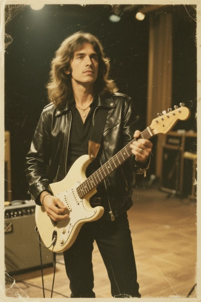 Músico de rock de los años 70