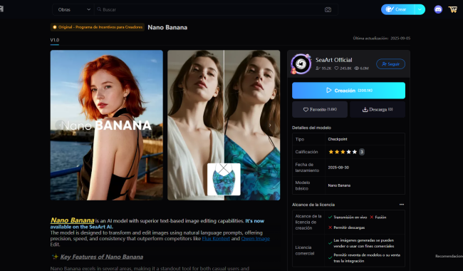 Nano Banana de SeaArt