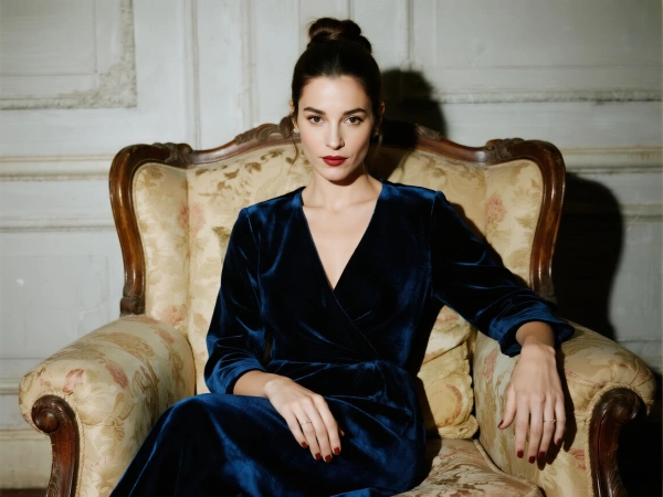 Retrato de gala en interior lujoso