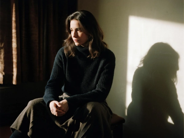 Retrato cinematográfico con luces y sombras