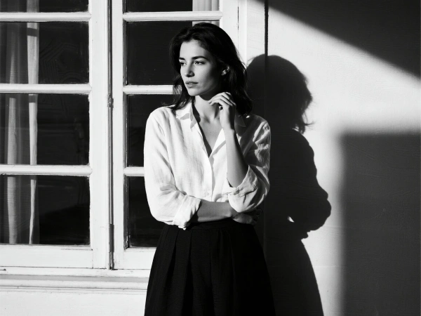 Retrato artístico en blanco y negro