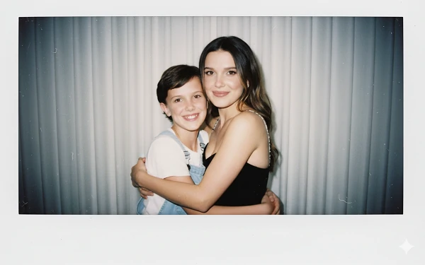 pose de abrazo polaroid