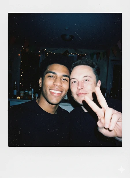 polaroid de selfie nocturno