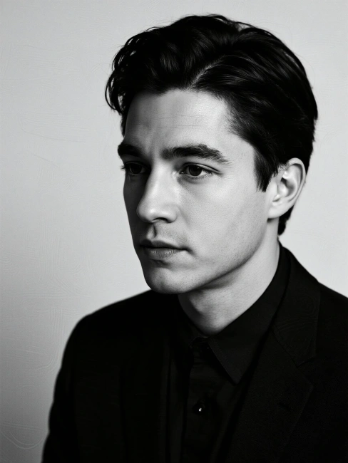 foto profissional masculino em preto e branco