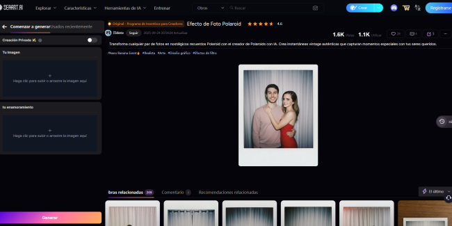 Crear fotos de polaroid con SeaArt