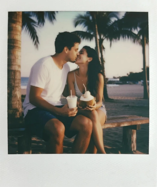 foto polaroid gemini de casal