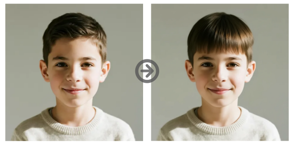 Cortes de cabello para niños - Cabello corto con flequillo recto