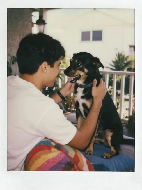 Polaroid com animais de estimação