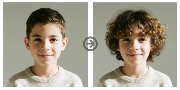 Cortes de cabello para niños - Flequillo largo y rizado