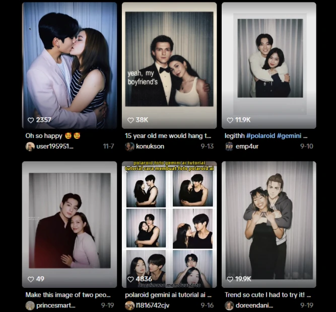 Polaroid fotos IA no TikTok