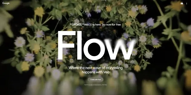 Google Flow Homepage