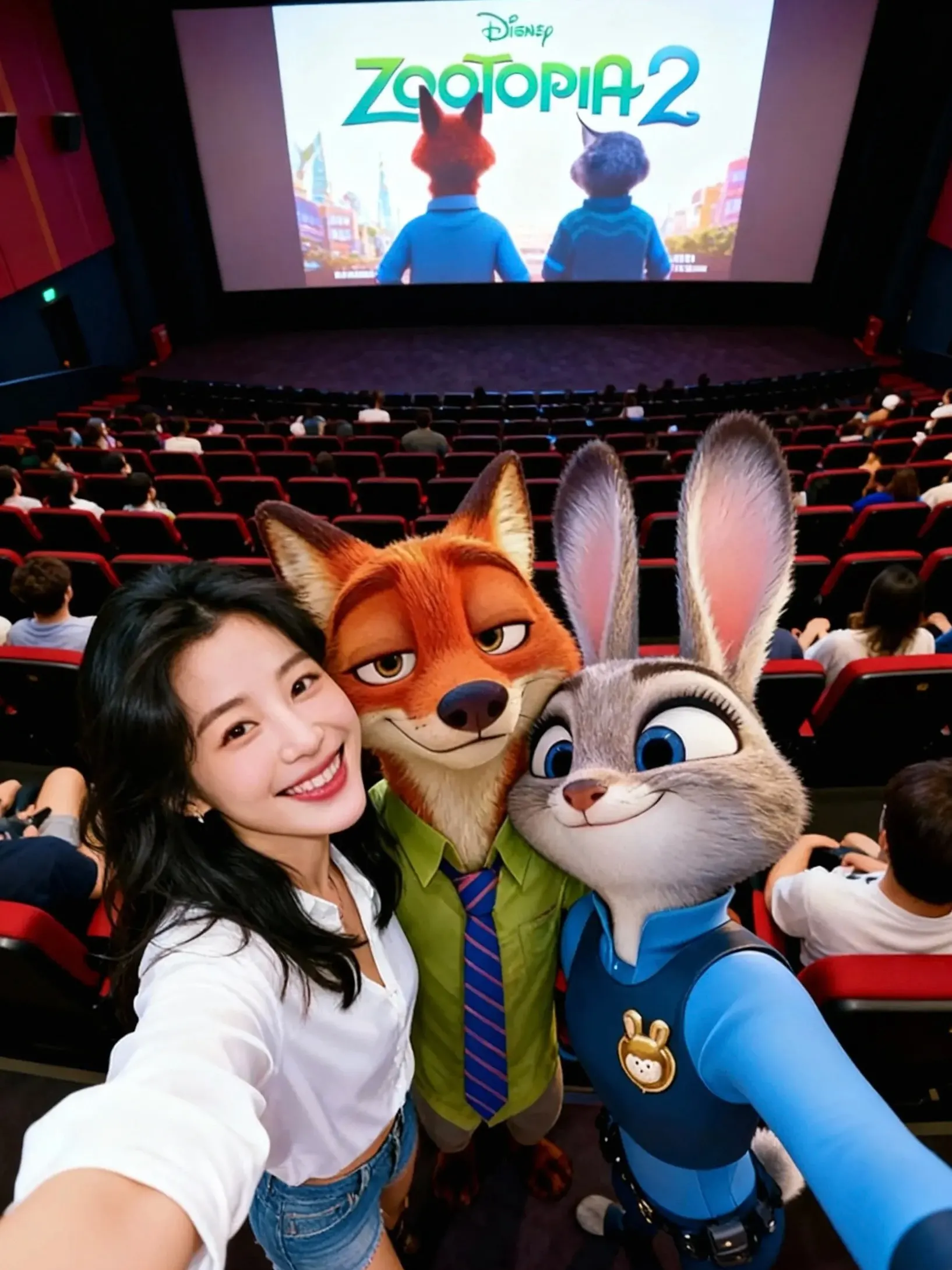Upload your photo and instantly generate realistic images featuring you with Judy Hopps and Nick Wilde.