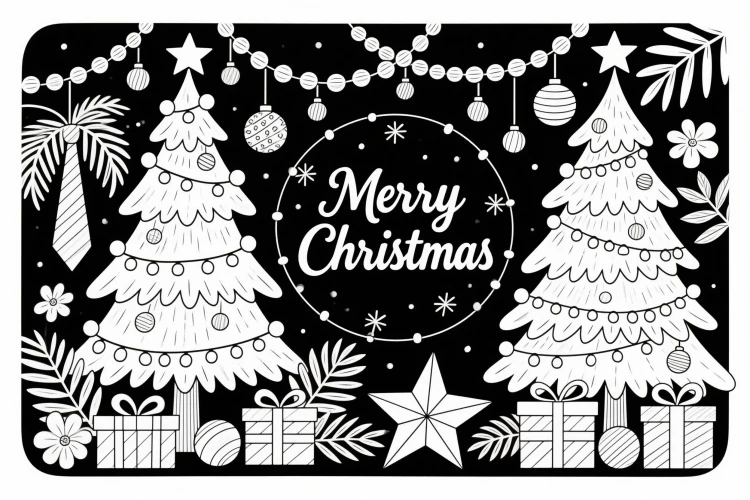 Line Art Natalino para Imprimir