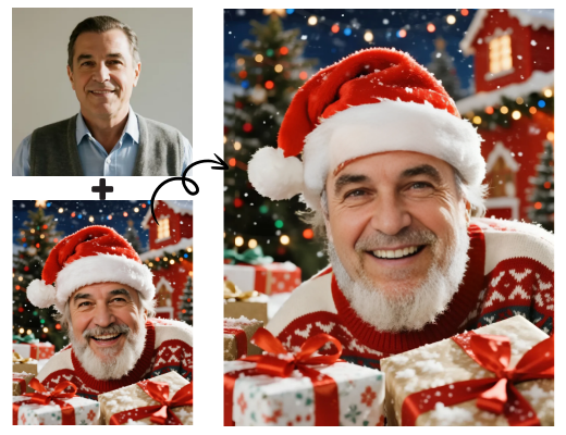 Poner tu cara en la de Papá Noel con Cambio de caras IA