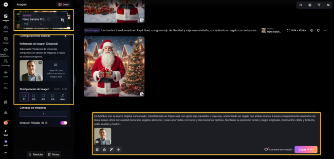 Pasos para crear un Santa Claus con prompts