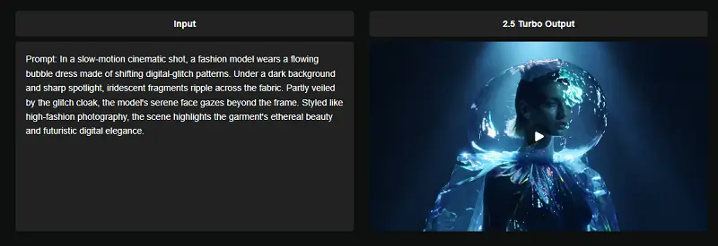 Generación de video desde texto con Kling 2.5 Turbo