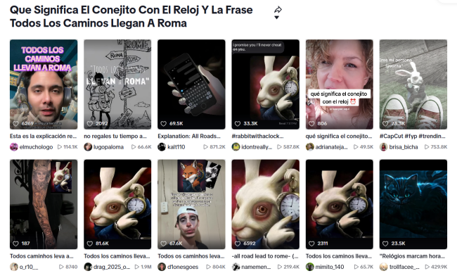 Todos los caminos llevan a Roma meme en Tiktok
