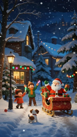 Desfile nocturno de carruajes navideños