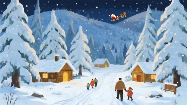 Camino nevado en el bosque