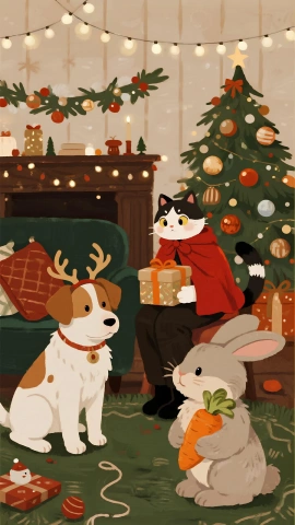 Fiesta navideña de mascotas