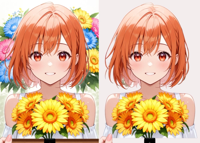 切り抜き写真のビフォーアフター