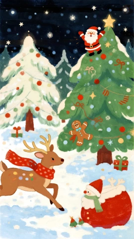 Reno y muñecos de jengibre