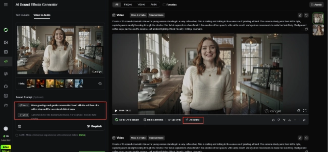 Audio IA de Kling 2.5 Turbo