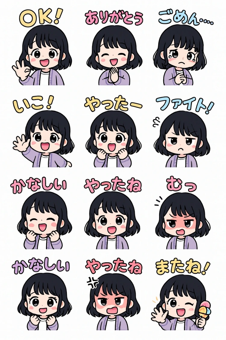 LINEスタンプ用ちびキャラ