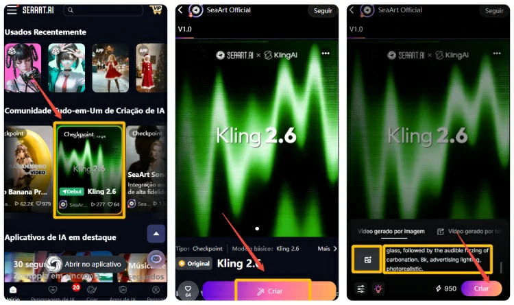 modelo klng 2.6 do SeaArt
