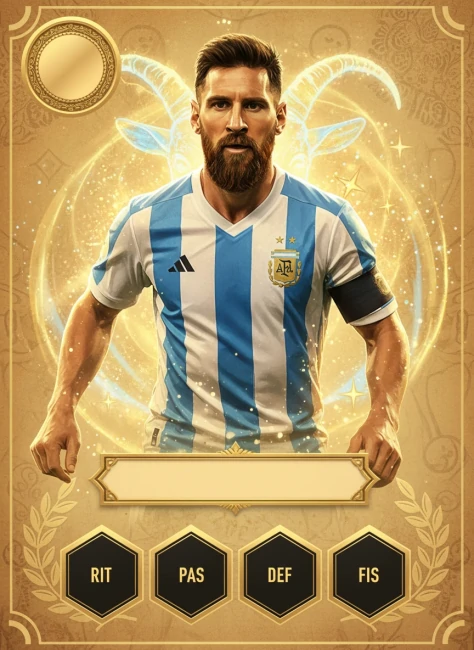 carta de futebol com IA em estilo Messi