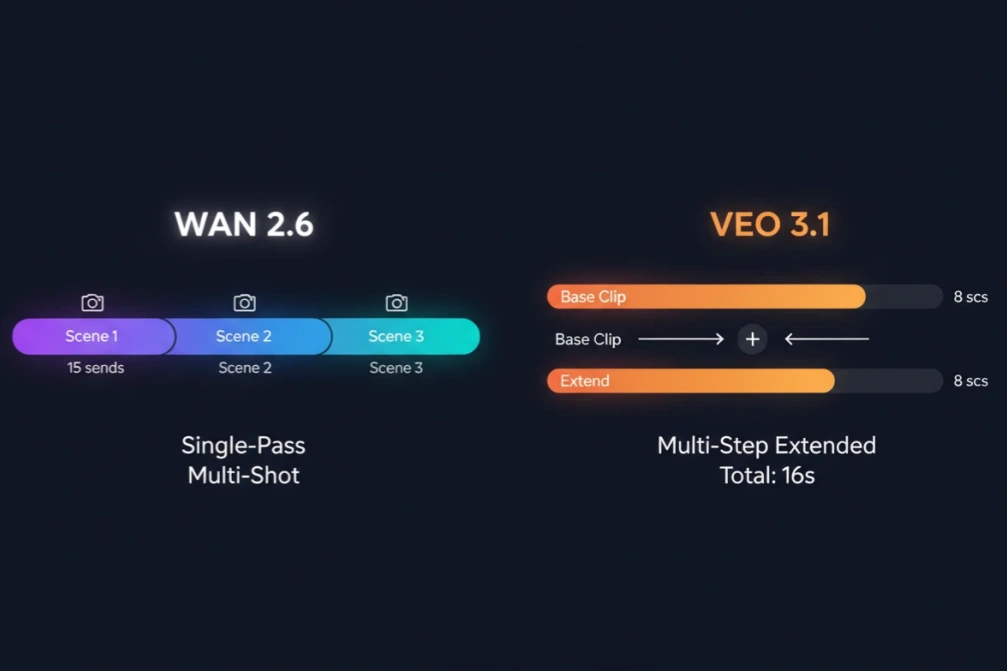 Wan 2.6 vs Veo 3.1 video duration comparison
