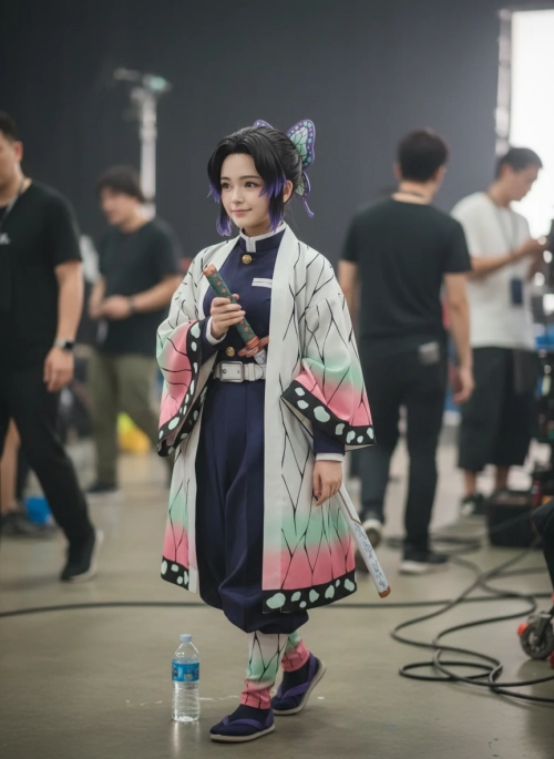 映画撮影の裏方風アニメキャラの実写化画像