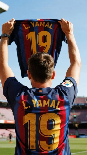 Fan levantando la camiseta