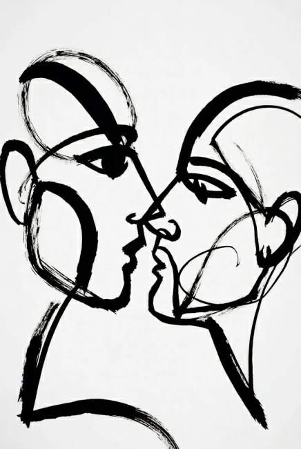 Tatuagem one line drawing estilo Picasso abstrato