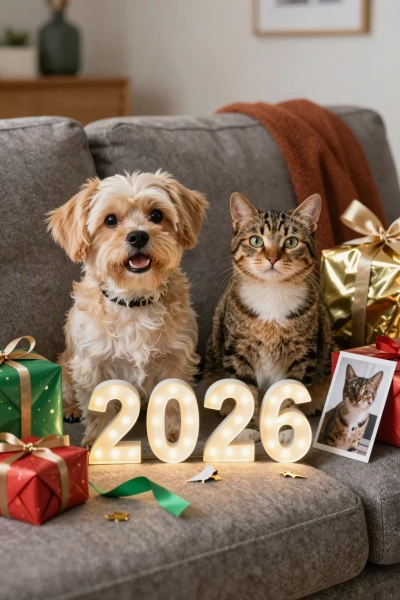 mischievous pets with decoration