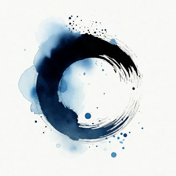 Tatuagem círculo Enso zen com pincelada aquarela
