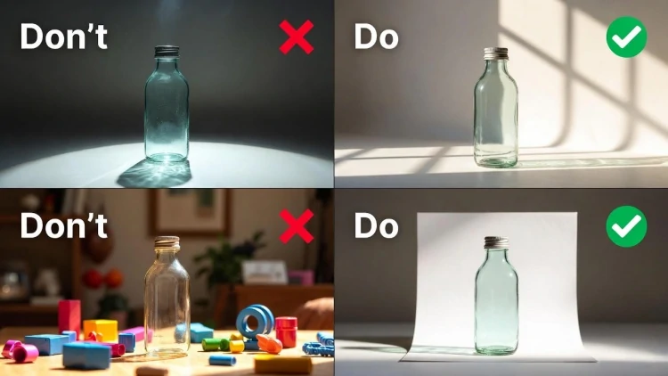 Guia visual de como tirar fotos de produtos para IA