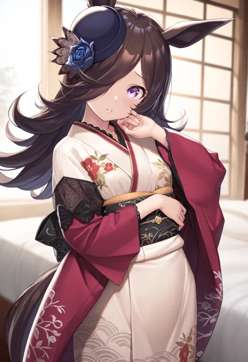 正月にふさわしい着物姿のライスシャワー