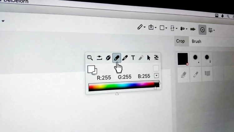 Verificando se o fundo é branco puro usando a ferramenta conta-gotas